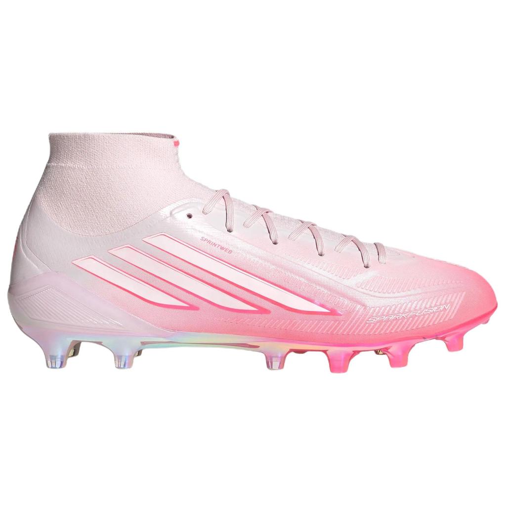 Женские кроссовки Adidas F50 Sparkfusion Футбольные бутсы Женские средней высоты Вихрь Неоновый красный/Белый/Розовый