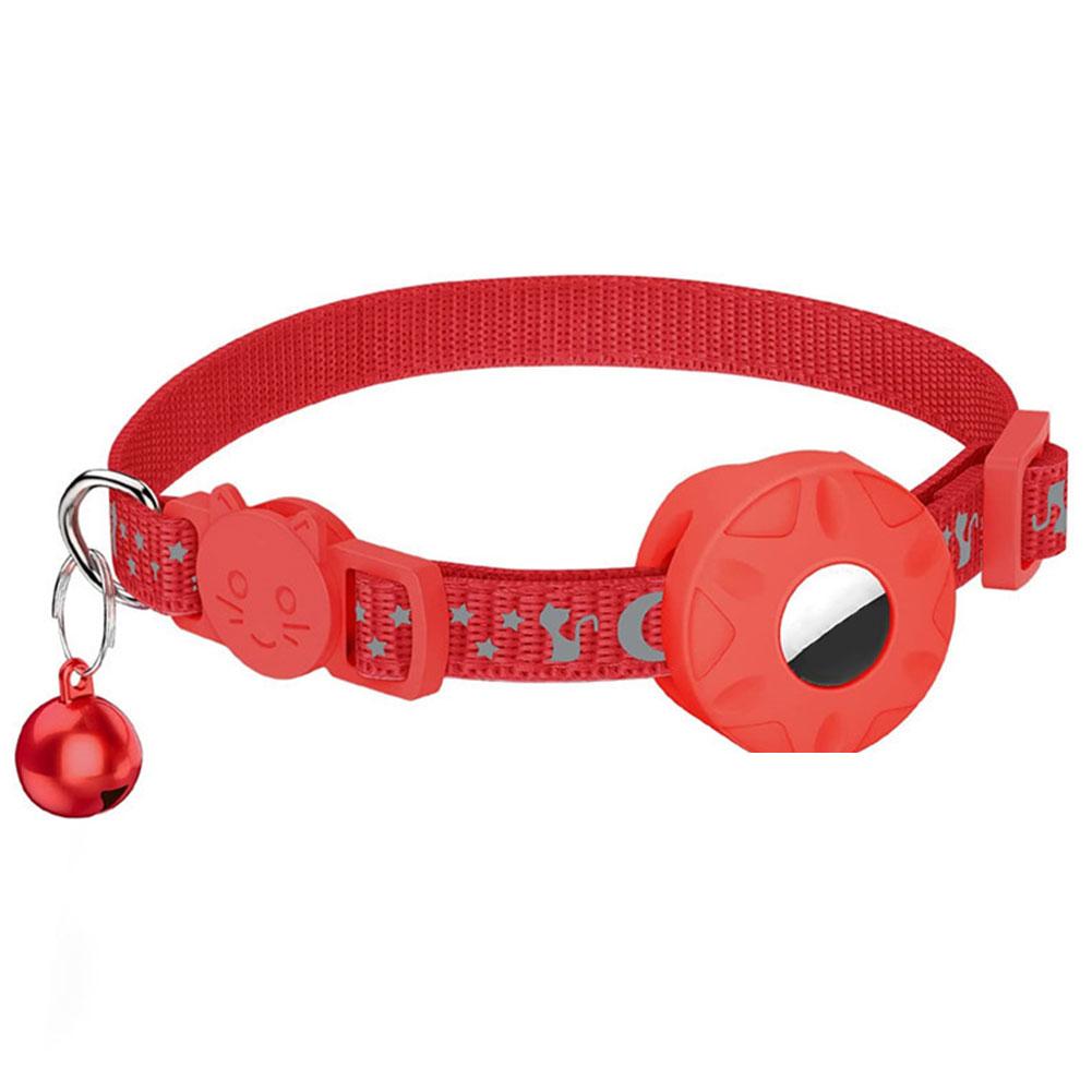 Регулируемый ошейник против потери, светоотражающий, со звездами и луной, кошачий/собачий ошейник, ошейник для питомца с AirTag и колокольчиком, милый ошейник для позиционирования питомца/кошки с AirTag, ошейник для питомца