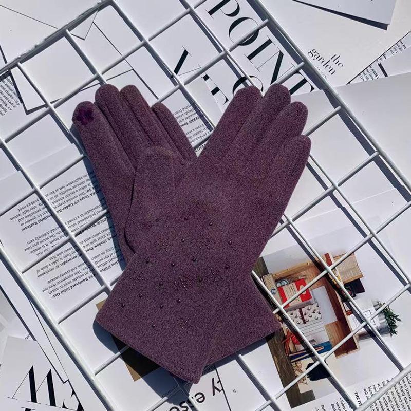 Модные термоперчатки с рисунком цветка сливы, термоперчатки для сенсорных экранов для женщин