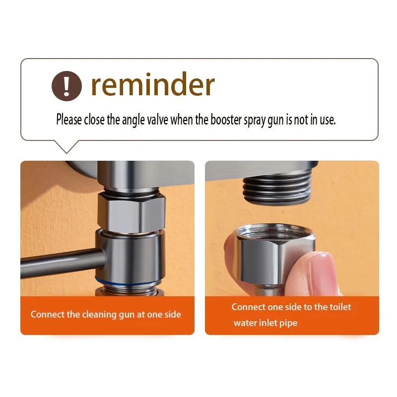 Угловой клапан из цинкового сплава для настенного крепления на унитаз и биде, набор для очистки воды, распылитель для ванной комнаты и туалета, аксессуары