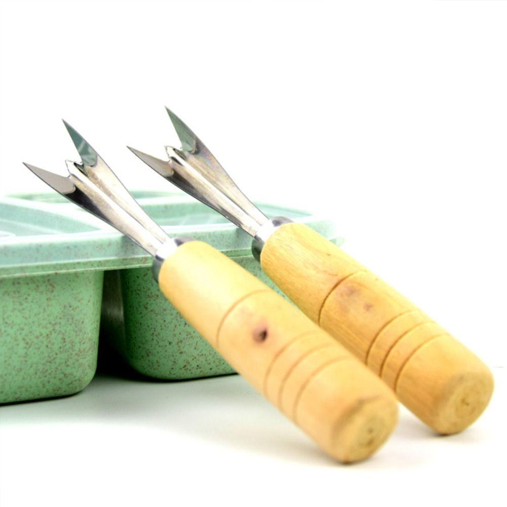 Wooden Handle Pineapple Seed Remover Portable Eye-digging Clip Creative Pineapple Peeler Home