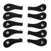 10 PCS Golf Club Head Covers Golf Iron Pole Zipper Hat Cover Club Protective Covers Black