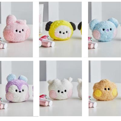 BT21 Мини плюшевое зеркало для рук с блестками – RJ / COOKY / KOYA / SHOOKY / MANG / CHIMMY