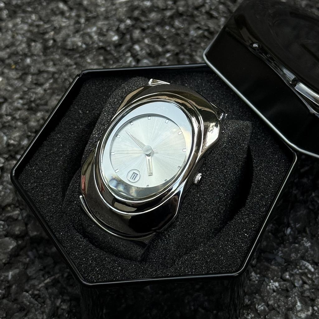 Персонализированные кварцевые часы мужские Y2k серые в стиле инопланетян зеленый креативный дизайн лезвия специальные модные уникальные стальные мужские часы AAA часы