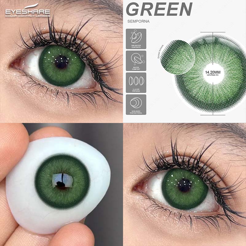 Eyeshare Цветные контактные линзы 1 пара коричневые натуральные линзы для очков фиолетовые модные контактные линзы синие линзы зеленые годовые контактные линзы