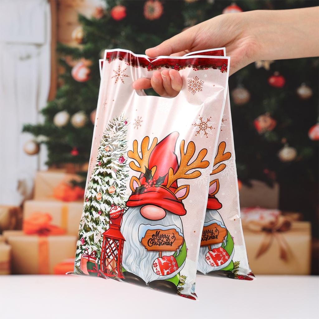 10/25/50pcs Christmas Cute Gift Bags Christmas Party Decoration 2025 Xmas Santa Claus Handbags New Year Gift 2026