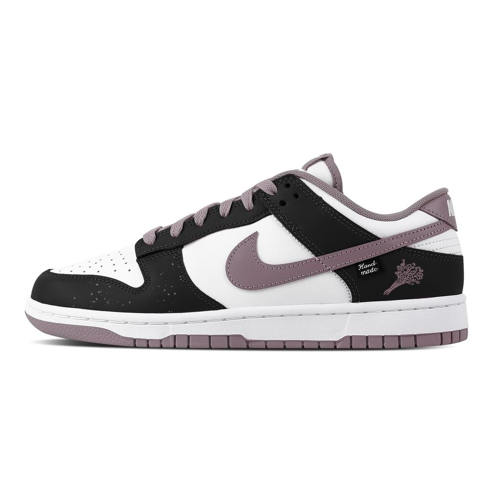 Nike Dunk Bouquet Shadow, Heart Box Leather Abrasion Resistant Low top Skateboard Shoes Unisex Black Purple DV0833-112(Team529--)