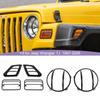 Car Headlight Turn Signal Light Decoration Wheel Brow Lampshade Cover Stickers For Jeep Wrangler TJ 1997-2006 Exterior Accessories