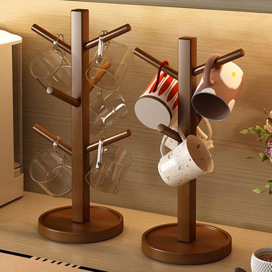 Настольная полка-держатель для стаканов из массива дерева, перевернутый держатель для чашек, несущая способность, штабелируемый, для кухни, ресторана, дома