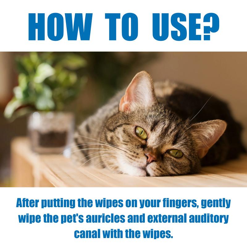 §Yegbong Pet Cleaning Wipes Effectively Removing Earwax Eliminate Odor Keep Pet Ears Dry and Comfortable Ear Finger Wipes