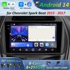 Car Video Multimedia Player DSP Stereo 2.5D Screen for Chevrolet Spark Beat 2015 - 2017 Navigation GPS Android 14 System WiFi