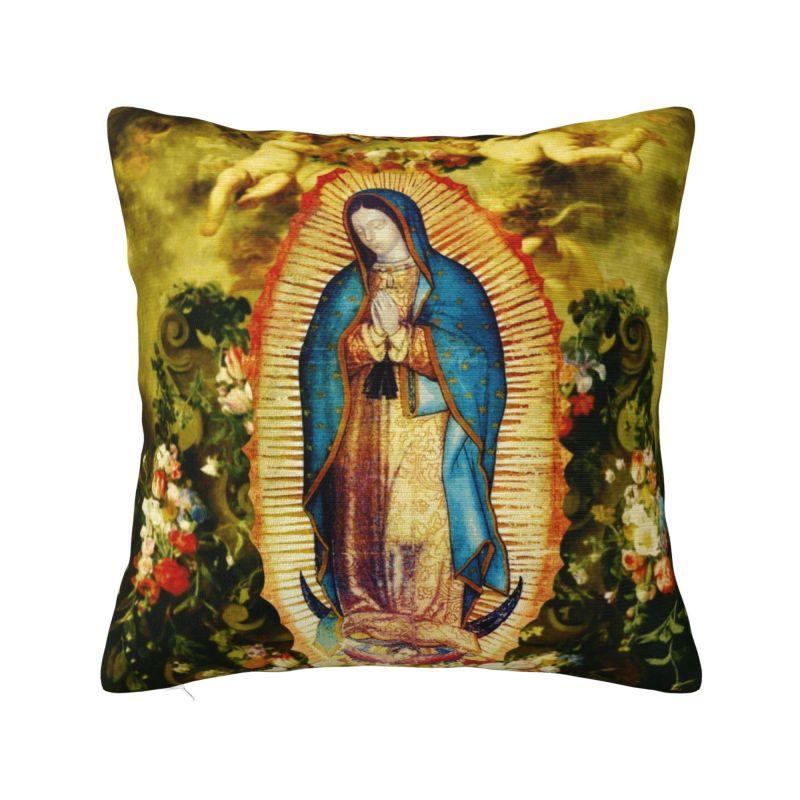 Virgin Mary Of Guadalupe Cushion Cover cm Soft Religious Art Throw Pillow Case Bedroom Decoration Bedding Sofa Pillowcase