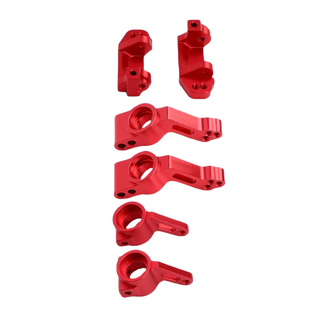 RC Car Front Steering Blocks Caster Blocks and Rear Stub Axle Carriers Kit Replacement for Traxxas Slash 2WD RC Car Red