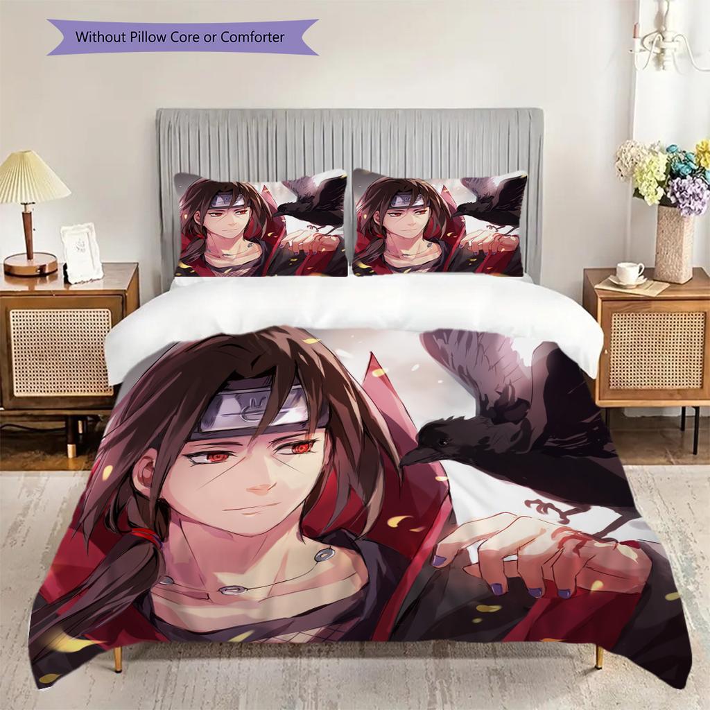 Japanese Anime Cartoon N-Narutos Famous U-Uzumakis N-Narutos Comfortable Duvet Cover and Pillowcase(1 * Duvet Cover + 2 * Pillowcase, Without core)G10