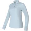 Официальная новая зимняя трикотажная рубашка-поло с длинным рукавом, простая спортивная гольф-топ для женщин, небесно-голубая A11W345211F-LB
