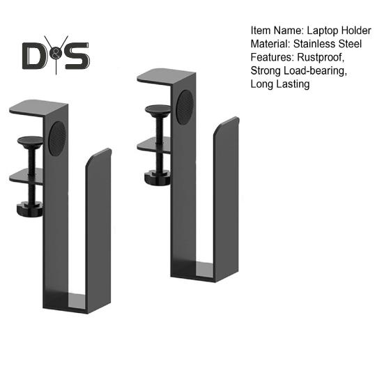 2 шт. Регулируемый органайзер для хранения ноутбука на боку стола, прочный несущий металлический держатель для ноутбука, зажимы без проколов
