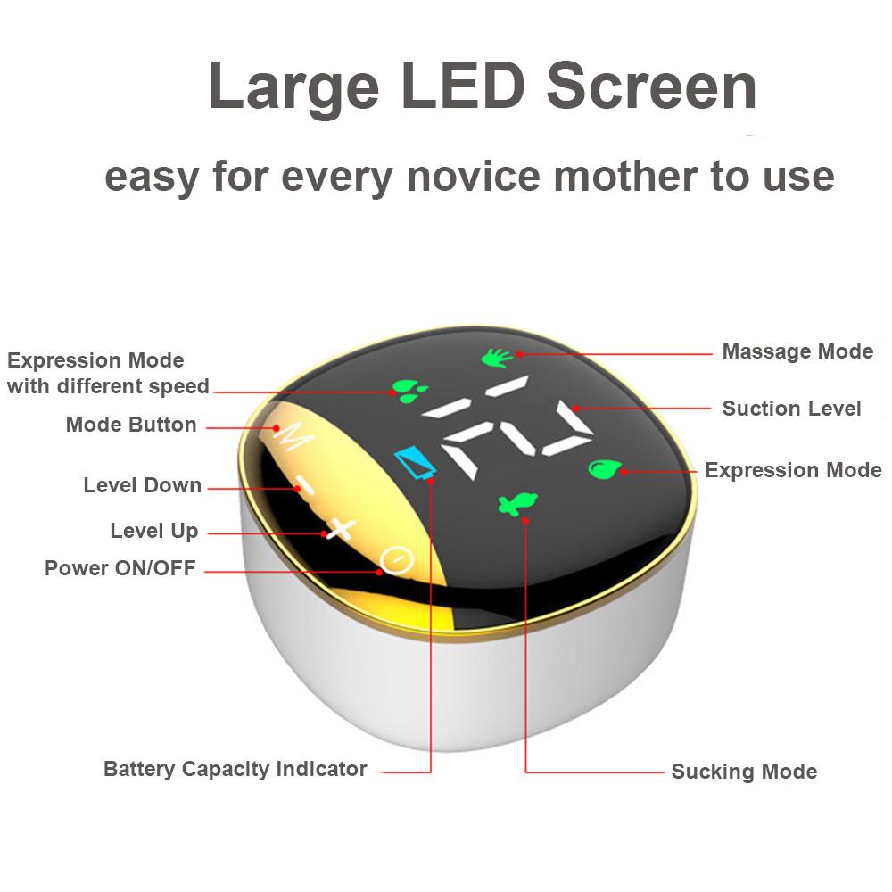 Wearable Breast Pump Portable Hands Free Electric Breast Pump for Breastfeeding LED Screen 4 Modes