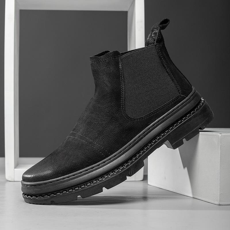 Мужские кроссовки с высоким верхом Корейская версия трендовые повседневные кожаные ботинки Гаобан Мартин мужские полусапоги зимние хлопковые ботинки мужские