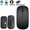 Wireless Mouse Slim Bluetooth-compatible 2.4G Computer Mice Portable Rechargeable/Battery Cordless Mouse for iPad Laptop Desktop