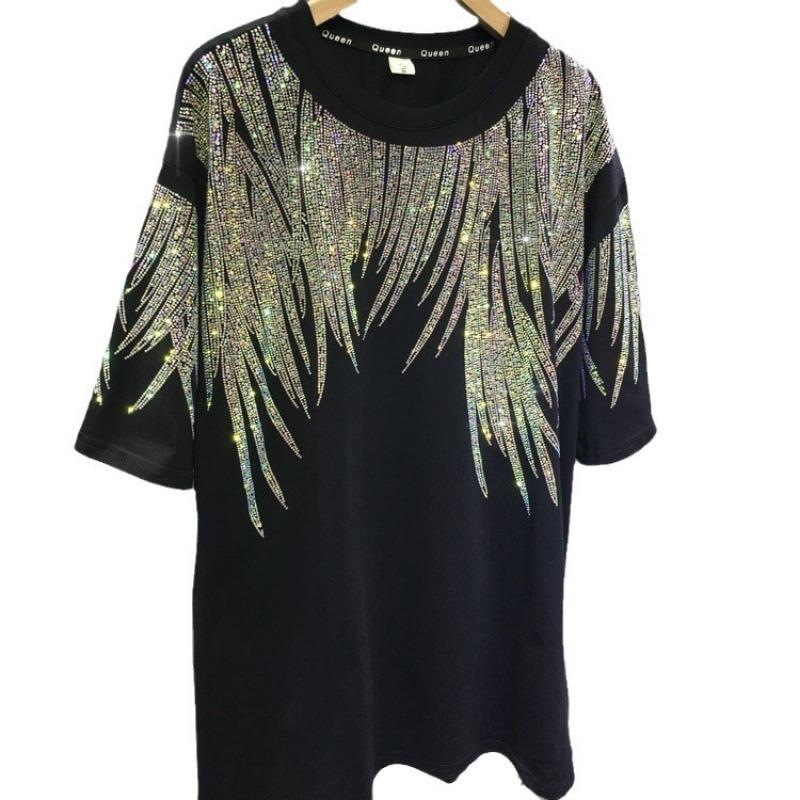 Летняя женская футболка больших размеров Tide, топы с короткими рукавами средней длины