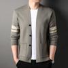 Winter New Men's Knitted Jacket Cardigan Simple Fashion Casual Pocket Young and Thin