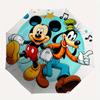 Mickey Mouse, Goofy Automatic Opening and Closing Umbrella - 8 Ribs Portable Folding Umbrella with Plastic Handle, Suitable for Leisure and