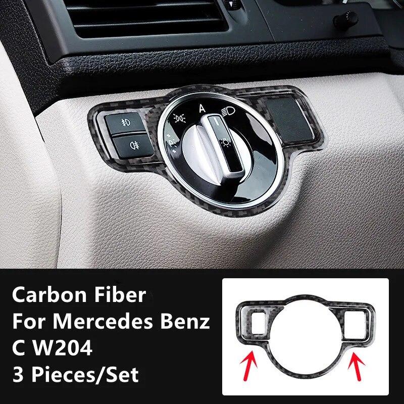 Углеродное волокно, модификация салона автомобиля, накладка, полоски, декоративные наклейки для Mercedes Benz C W204, внутренние аксессуары автомобиля