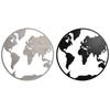 Wall Decoration Home ESPRIT White Black World Map Loft 100 X 1 X 100 Cm (2 Units)