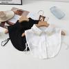 Beading White Chiffon Fake Collar Lapel Shirt Fake False Collar Woman Black Detachable Collars For Women Half Shirt Faux Col Tie