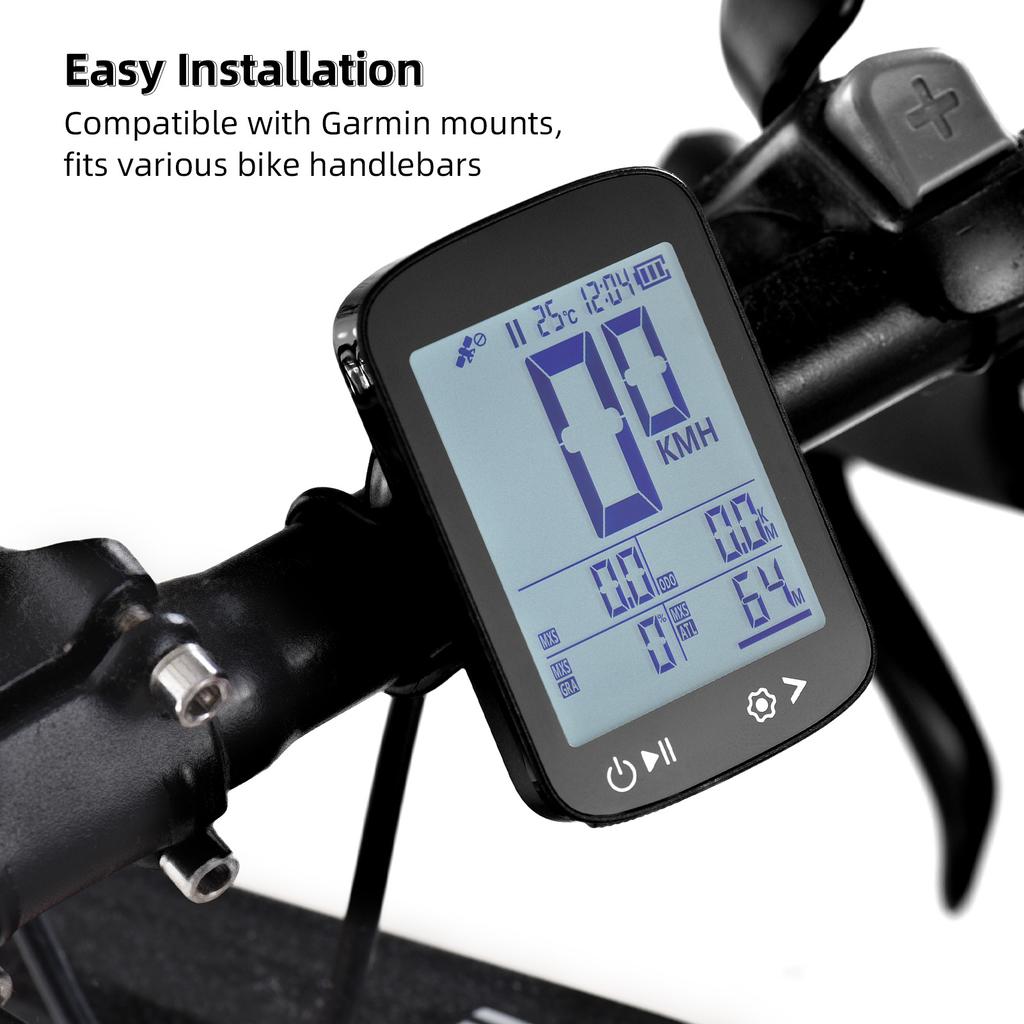 GPS Bike Computer Wireless Bike Speedometer High Clear Display 5 Star Positioning GPS BeiDou GLONASS Galileo and QZSS