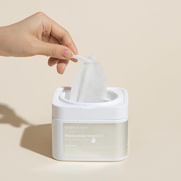 Mary&May Осветляющая маска с ниацинамидом и витамином С, 400 г, 30 шт.