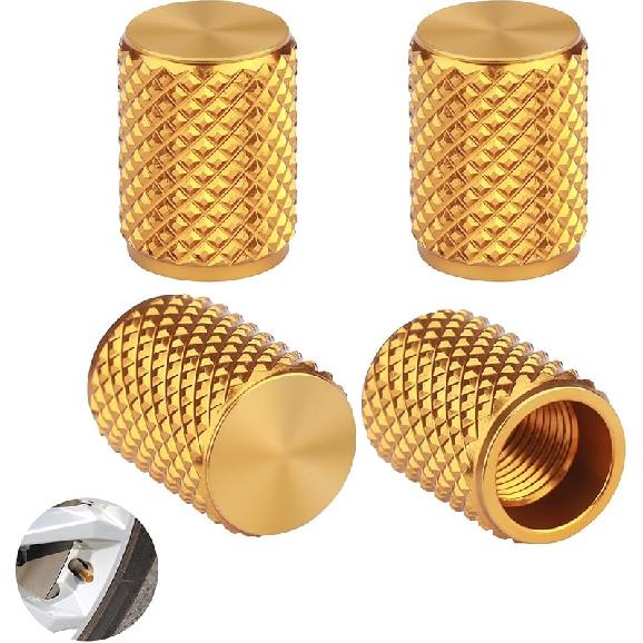 Tire Valve Stem Caps,4 pcs Universal Anodized Aluminum Tire Valve Caps with O-Ring Seal for Leak-proofing,Corrosion-Resistant, Dustproof,Durable.Fits