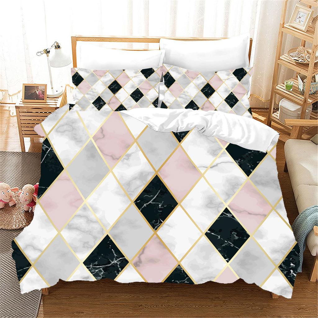 3D черный мрамор современная текстура золотая абстрактная серия полиэстер полный комплект постельного белья односпальная двуспальная кровать пододеяльник 2 шт наволочка