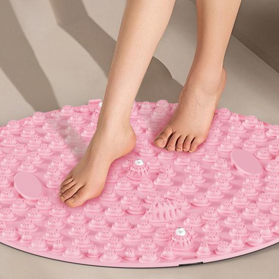 Круглый массажер для ног, снятие боли в ногах, расслабление мышц, рефлексотерапия стоп, противоскользящий портативный акупрессурный коврик