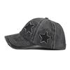New Fashion Women Ponytail Cap Sequins 5-Point Star Hole Design Baseball Cap Female Washed Cotton Streetwear Hats