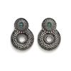 Oxidised Silver Textured Dangler Earrings for Women
