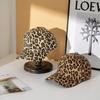 Leopard Print Duckbill Cap Retro Leopard Print Baseball Cap Women's Brushed Duckbill Cap