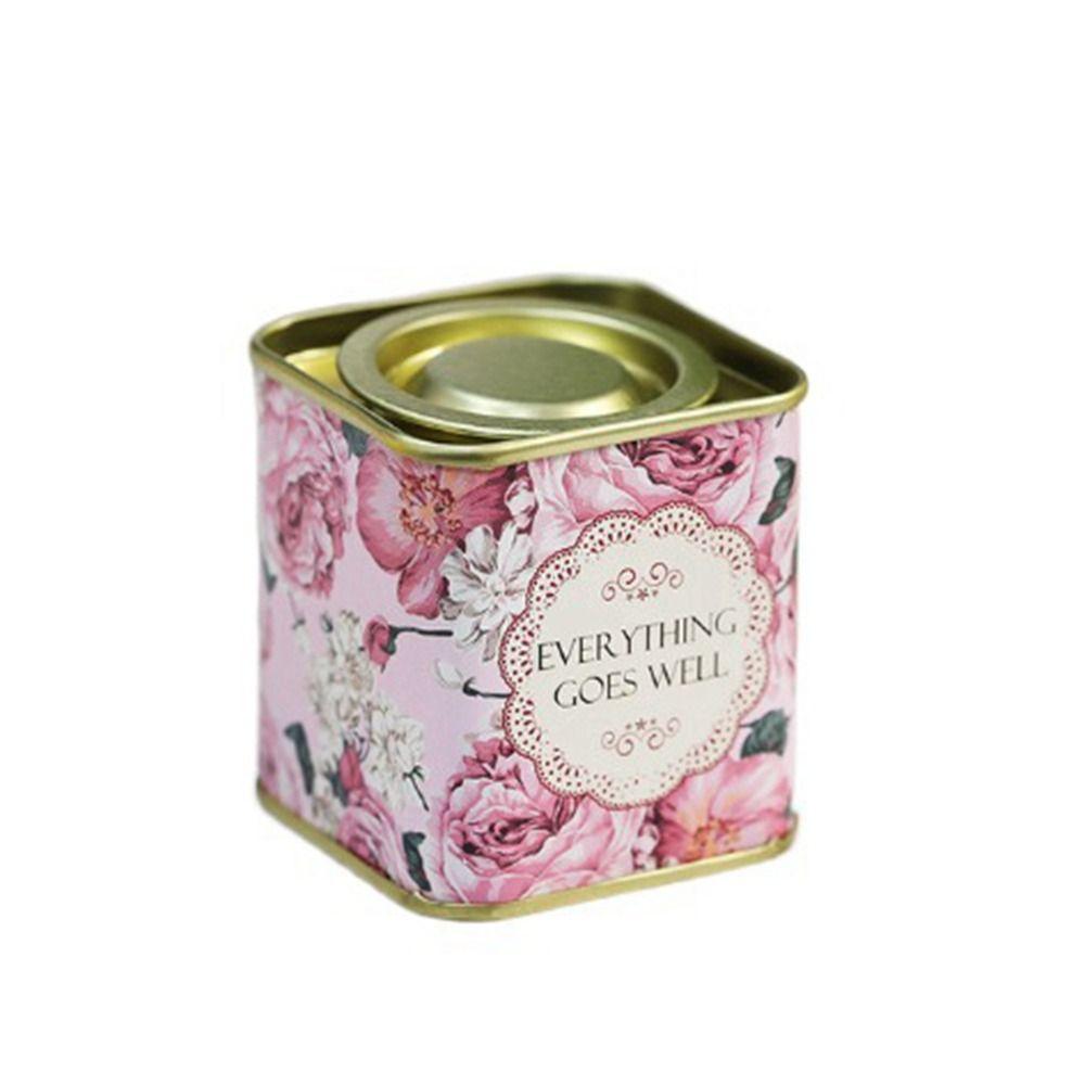 Квадратная жестяная коробка для чая, маленькая металлическая банка для чая, винтажный чай