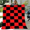 1pc Red and Black Checkerboard Pattern print blanket soft bedding sofa bedroom home decor fan goods q59