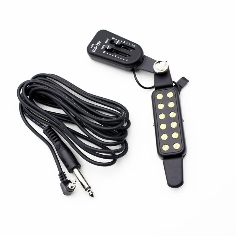 AQ-601 Звукосниматель для акустической гитары с регулятором громкости гитарного предусилителя, усилитель, звукосниматель для гитары