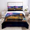 Красочный фейерверк пододеяльник 3D принт комплект постельного белья размер Queen город ночная сцена в фейерверках наволочки для детей взрослых декор