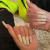 Artificial Nails Yellow Lightning Long Ballet Manicure Fake Nails Manicure Sheets