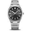 Мужские Унисекс Часы Bering Classic на Браслете Звеньями Черный Серебристый Сапфировое Стекло Тонкий Корпус 17639-702