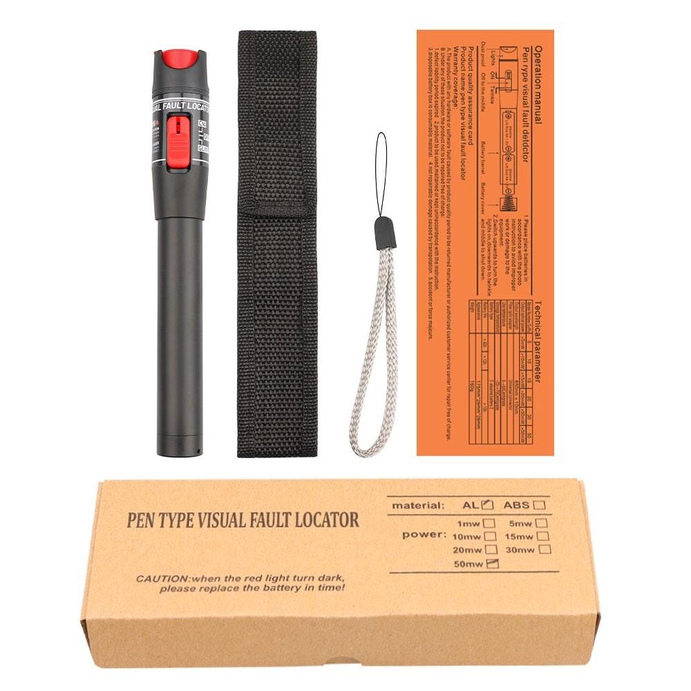 Ручной тестер оптического волокна мощностью 50 МВт, портативная ручка типа красного света, визуальный локатор неисправностей, ручка для тестирования волокна