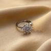 Women's Rotatable Zircon Snowflake Ring: Niche, Fashionable, High-End, No-Fade Design, Personalized Index Finger Accessory