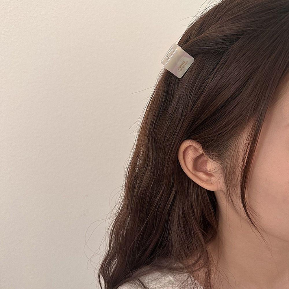 Hair Grab Clip Acetate Hair Clips Square Mini Hair Claw Retro   Daily