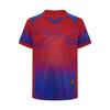 Boys Football Training Tracksuit V Neck Short Sleeve Contrast Color Print T Shirt Drawstring Elastic Waistband Shorts