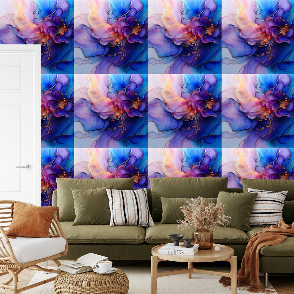 Wallpaper Ink blue, violet, navy blue and indigo 50x1000