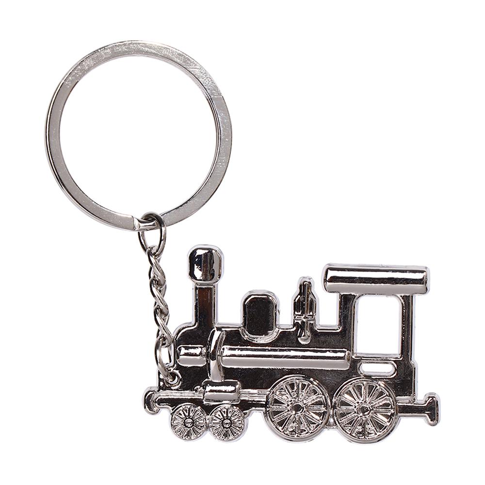 Creative Steam Train Locomotive Design Metal Keychain Punk Rock Automotive Keyring Key Chains Silver Key Fob Holder
