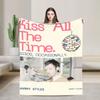 Плед 'Kiss All The Time' Флис Музыкальные стили Гарри Теплые пледы для путешествий в самолете Покрывало